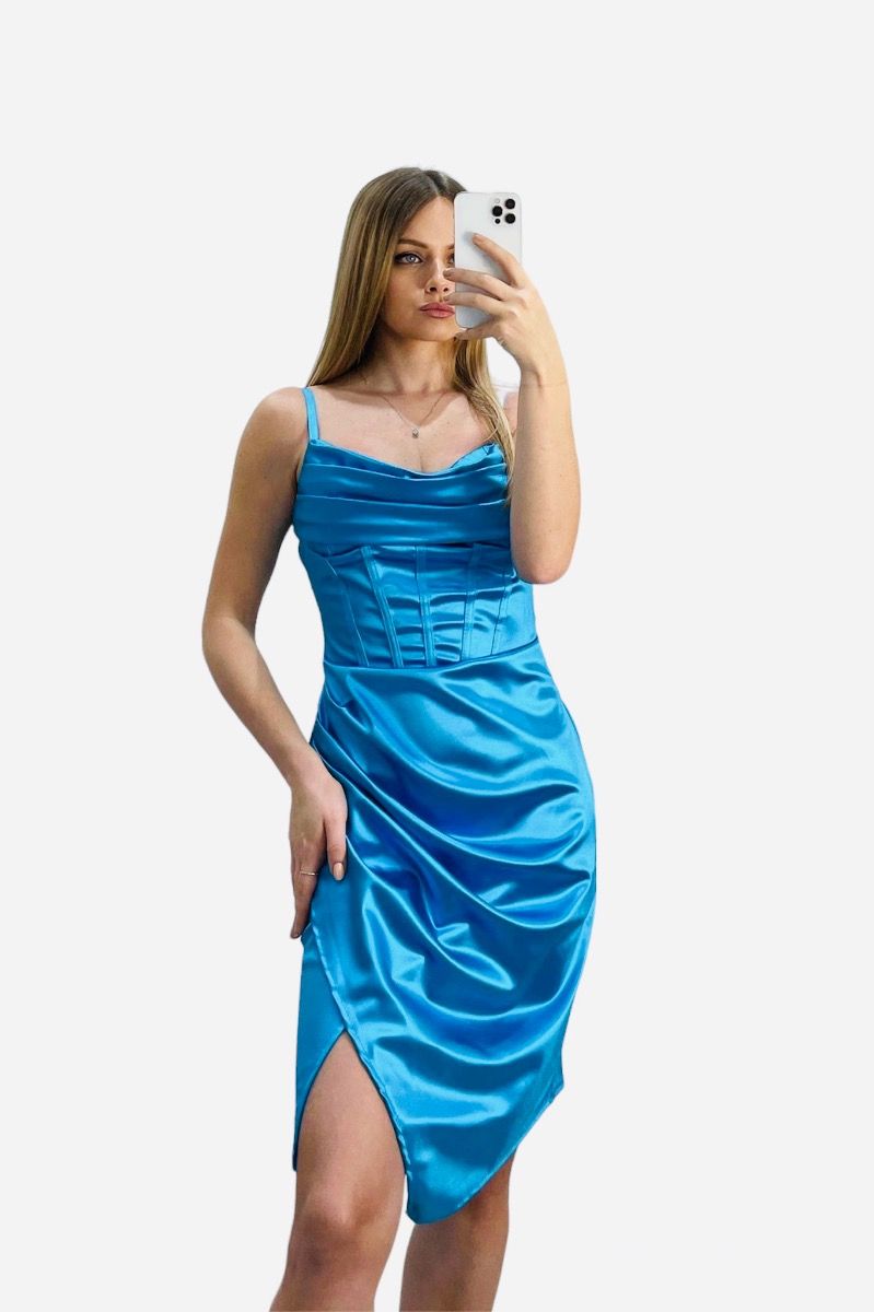 Pleated front dress online