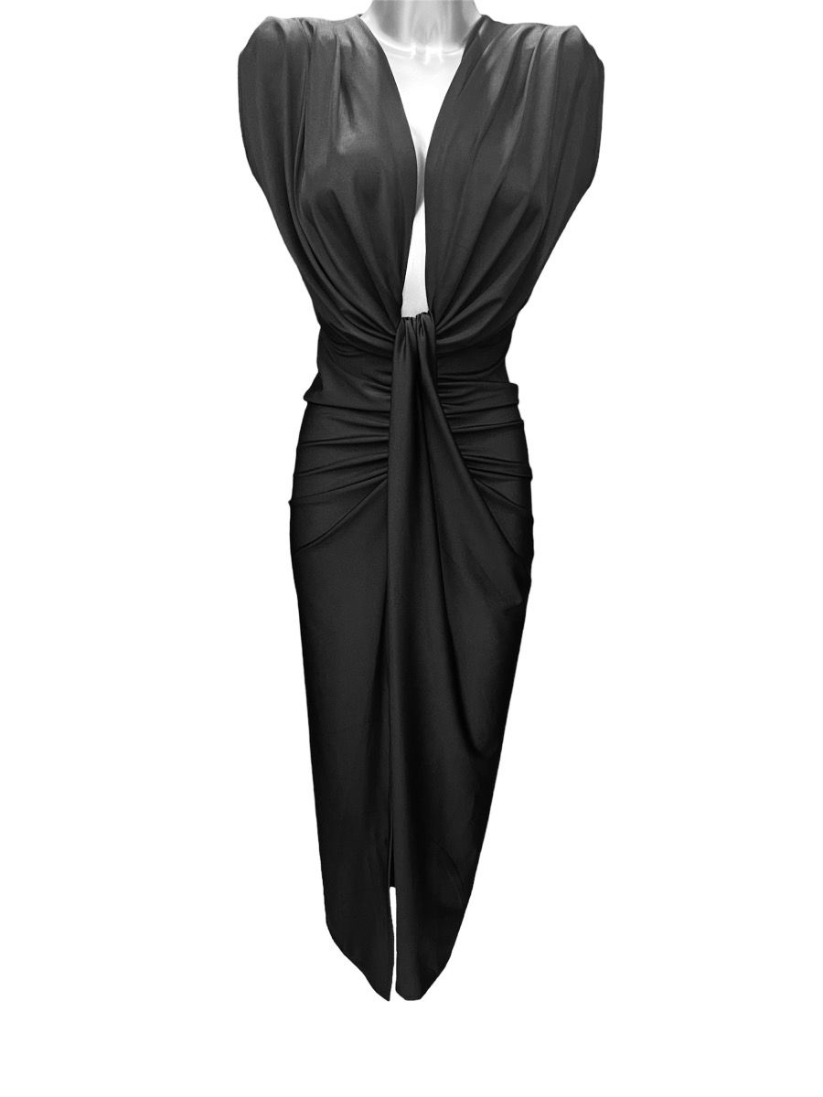 Women s sleeveless shoulder pleated maxi dress Ladies Dresses