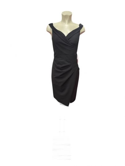Off-Shoulder Pleated Side-Split Short Dress with Back Zip